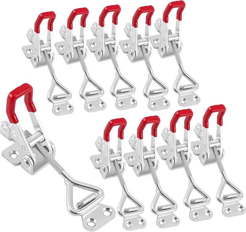 HOIGON 10 Pack 550 lbs Adjustable Toggle Latch Clamp 4002,Hand Tool Quick Release Toggle Latch Hasp Clamp with Lock Hole for Door Box Case Trash Can Lid - Image 1