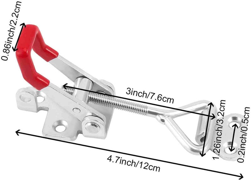 HOIGON 10 Pack 550 lbs Adjustable Toggle Latch Clamp 4002,Hand Tool Quick Release Toggle Latch Hasp Clamp with Lock Hole for Door Box Case Trash Can Lid - Image 2