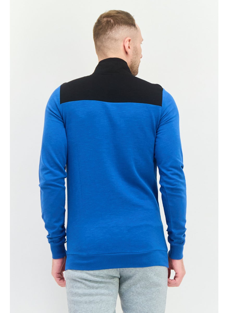 PUMA Men Sportswear Fit Long Sleeve Outdoor Sweatshirt, Blue Black  - Image 2