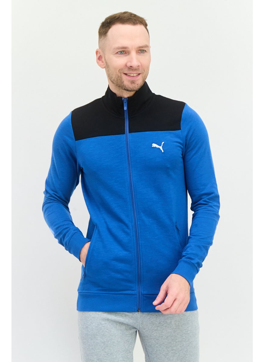 PUMA Men Sportswear Fit Long Sleeve Outdoor Sweatshirt, Blue Black  - Image 1