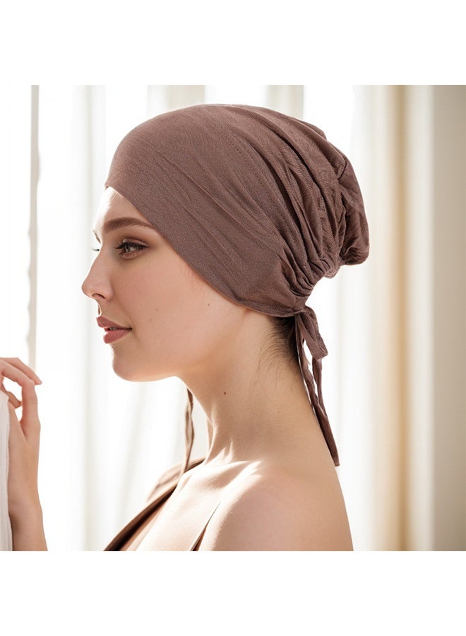 كانجلي 1 قطعة قبعة حجاب أنبوبية نسائية بلون سادة - Image 2