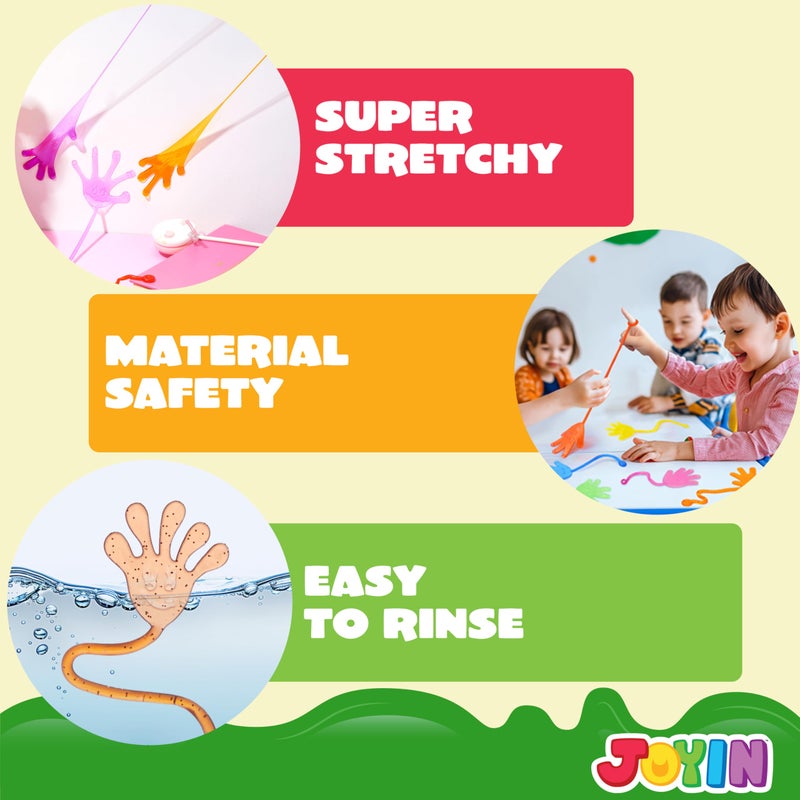 JOYIN 48Pcs Glitter Sticky Hands Party Favors, Party Table Favors Set for Kids, Holiday Traditions, Classroom Treasure Box Carnival Prizes Bulk Pinata Stuff Mini Toys, Christmas goodie bags - Image 4