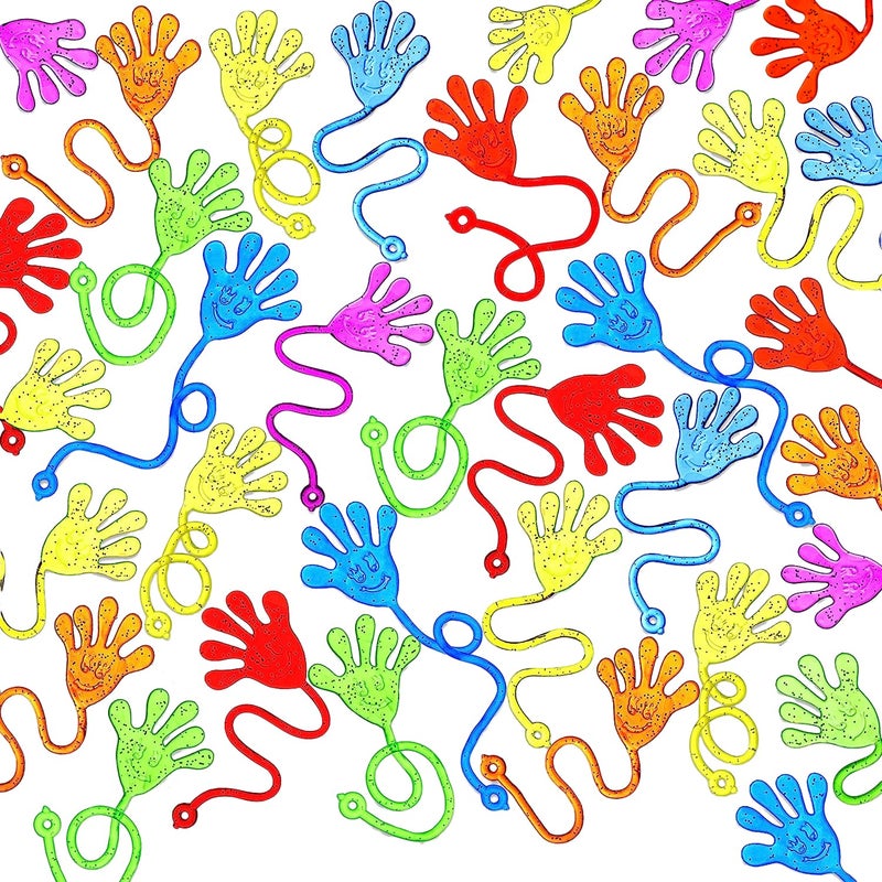 JOYIN 48Pcs Glitter Sticky Hands Party Favors, Party Table Favors Set for Kids, Holiday Traditions, Classroom Treasure Box Carnival Prizes Bulk Pinata Stuff Mini Toys, Christmas goodie bags - Image 1