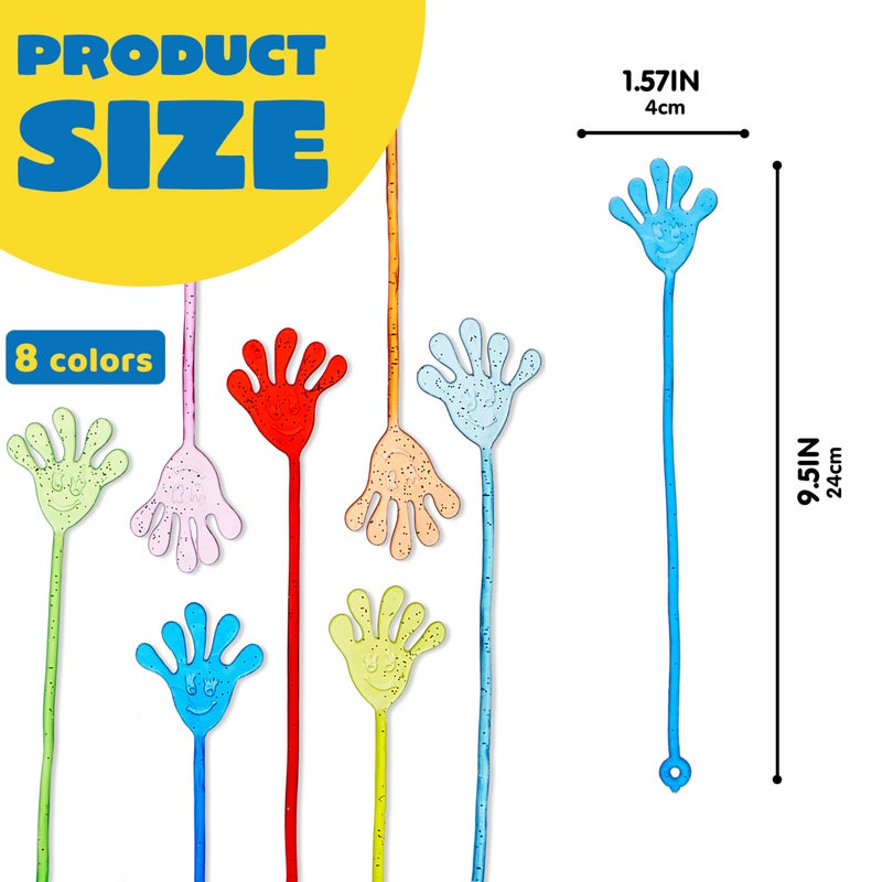 JOYIN 48Pcs Glitter Sticky Hands Party Favors, Party Table Favors Set for Kids, Holiday Traditions, Classroom Treasure Box Carnival Prizes Bulk Pinata Stuff Mini Toys, Christmas goodie bags - Image 2