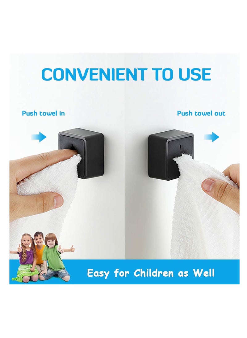 Kitchen Towel Hooks, 3 Pack Self Adhesive Towel Holders, Wall Dish Towel Hook, Drill Free Self Adhesive Push Hooks Firmly Hook, Wall Mounted Hand Towel Hook, for Bathroom Home Kitchen RV Camper - Image 2