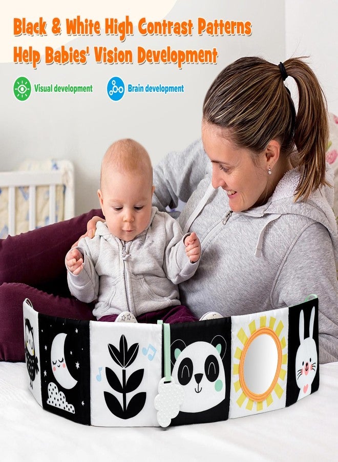 OKOOKO كتاب أوكوكو للأطفال بالأبيض والأسود، لعبة عالية التباين، كتاب ناعم للأطفال من عمر 0-6 أشهر، لعبة مونتيسوري حسية لوقت الاستلقاء على البطن، مناسبة لعربة الأطفال، تعليم مبكر للأطفال حديثي الولادة من عمر 0-6 أشهر و6-12 شهرًا - Image 5