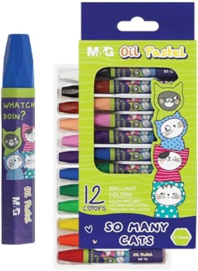 M&G M&G Oil Pastel Silky Crayon 12 Colours No: AGM900J8 