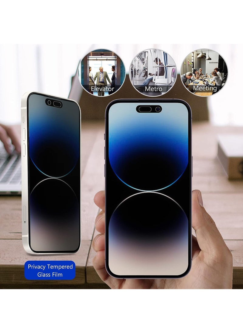 روك بو - (عبوتان) واقي شاشة للخصوصية لهاتف iPhone 15 Pro Max 2023 9H مضاد للتجسس من الزجاج المقوى الداكن واقي شاشة لهاتف iPhone 15 Pro Max 6.7 بوصة 2023، جراب صديق للبيئة وخالي من الفقاعات - Image 1