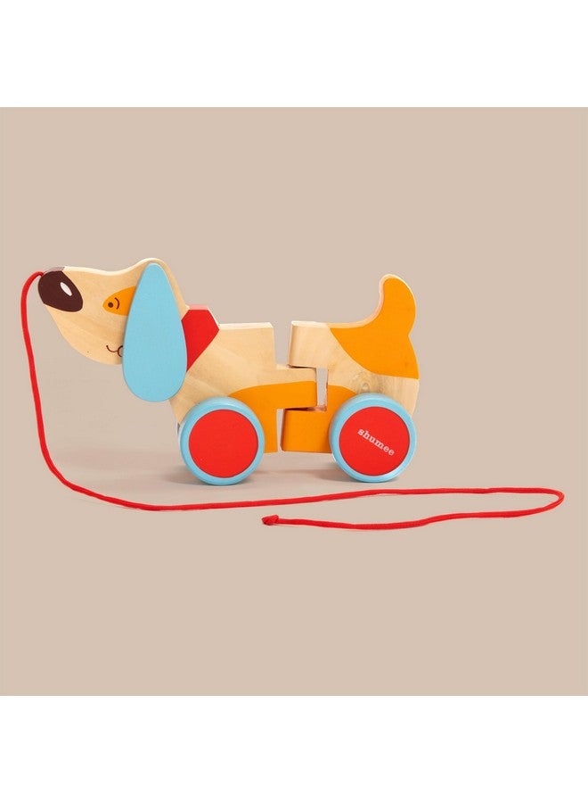 Shumee Wooden Pull-Along Dog(Bruno) Toy (1 Years+) | Multicolor | Eco Friendly & Safe | 100% Child Safe | No Plastic | Astm Certified - Image 1