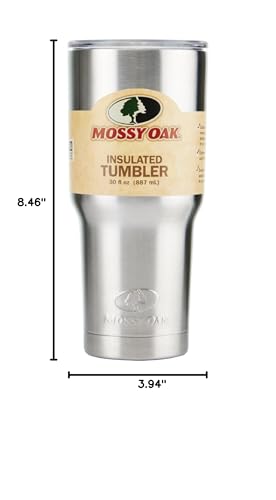 Mossy Oak Double Walled Stainless Steel Tumbler   30-ounces  Silver - Image 5