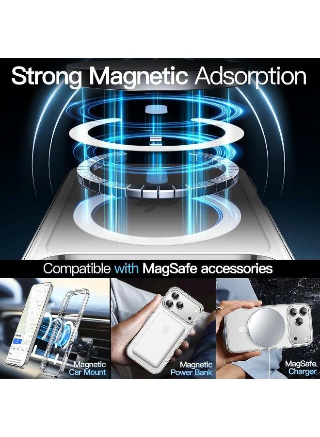 غطاء KUVETE لهاتف iPhone 17 Pro، متوافق مع MagSafe، تصميم شفاف مقاوم للصدمات مع مغناطيس مدمج، يوفر حماية متكاملة للكاميرا مع الحفاظ على مظهر الهاتف الأصلي بأناقة عصرية - Image 4