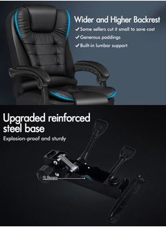 AnneFish Ergonomic Office Desk Computer Chair PU Leather Swivel Adjustable Height High-Back Reclining Chair with Two Points Massage  - Image 5