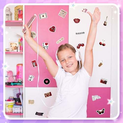 DeaDamHaDa 200PCS Downtown Girl Stickers Aesthetic, Trendy Stickers for Girls Teens Red and Black Downtown Girl Sticker Journal Laptop Urban Fashion Party Favor Room Decor - Image 4