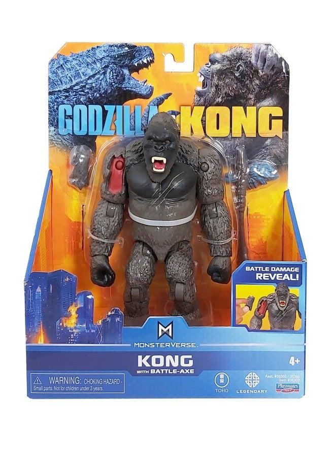 Playmates Godzilla vs. Kong 6" Basic Kong with Battle-Axe Figure - Image 4
