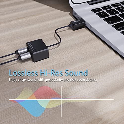 Cubilux USB A to Dual TOSLINK Optical Audio Splitter, USB Type A to Double SPDIF Converter, 2-Way S/PDIF Adapter Compatible with Lenovo, Dell, HP Laptop, Computer, Surface - Image 4