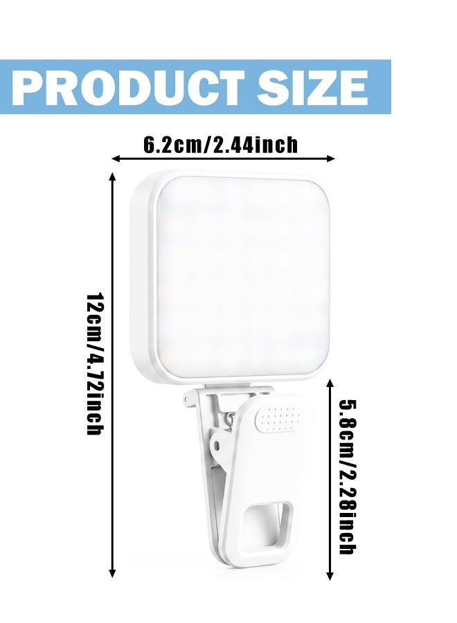 Portable Rechargeable Selfie Fill Ring Light, Clip On Camera Light for Makeup Photos, Video Conference, Vlog and Laptop - Image 2