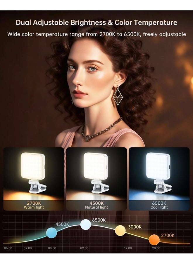 Portable Rechargeable Selfie Fill Ring Light, Clip On Camera Light for Makeup Photos, Video Conference, Vlog and Laptop - Image 3