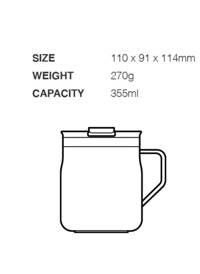 LOCK & LOCK LocknLock Metro Mug 355ml Khaki – Double-Wall Insulated Stainless Steel Mug with Spill-Resistant Lid  - Image 2