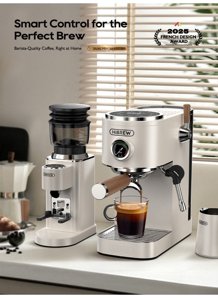 HiBREW Semi-automatic Espresso Coffee Machine 3 Level Temperature Adjustable Cold/Hot 20Bar Coffee Maker Cappuccino H13-white - Image 2