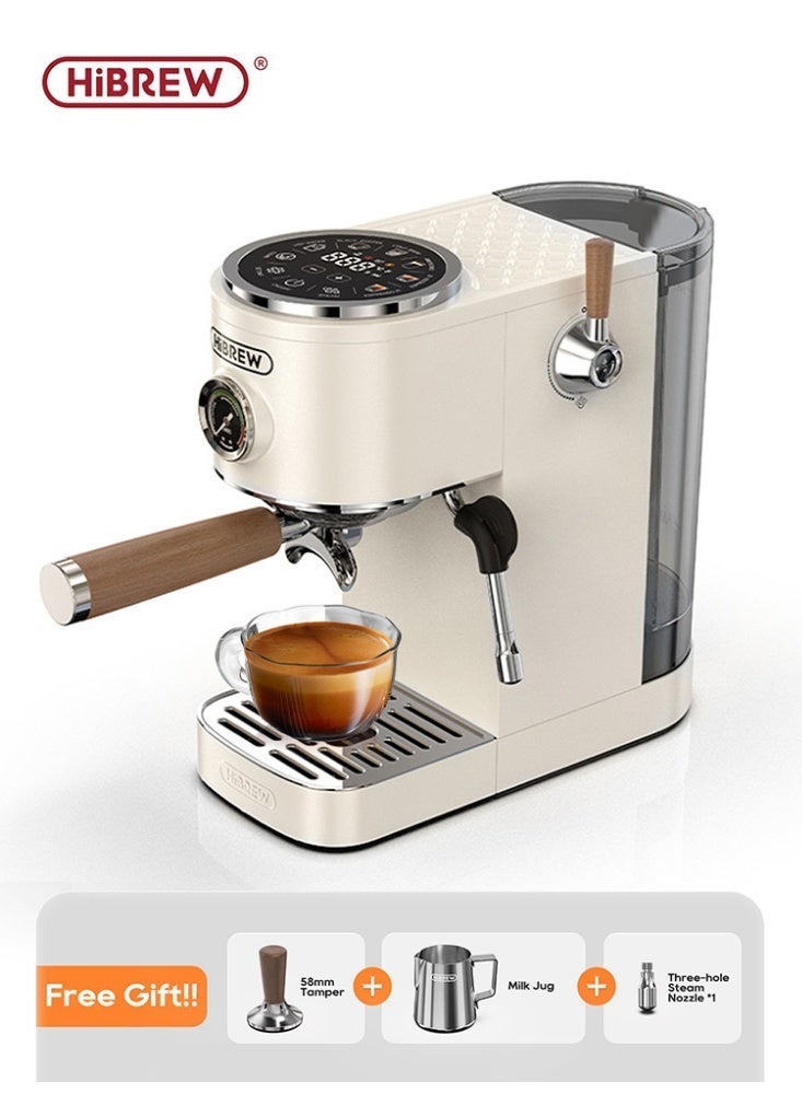 HiBREW Semi-automatic Espresso Coffee Machine 3 Level Temperature Adjustable Cold/Hot 20Bar Coffee Maker Cappuccino H13-white - Image 1