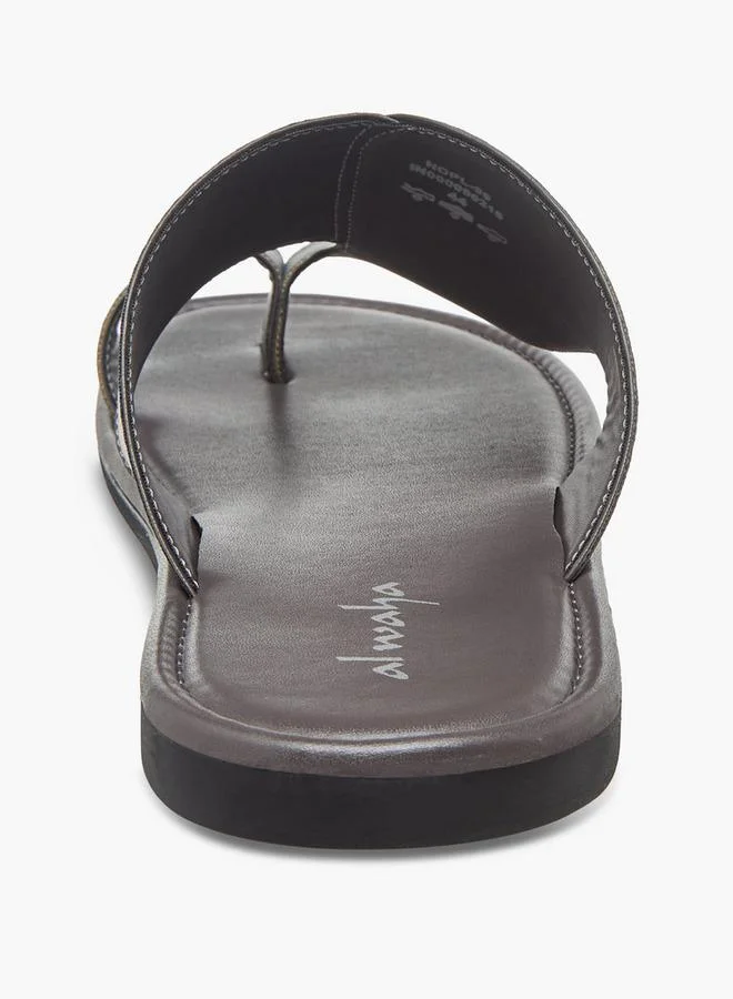Al Waha Grey Men Toe Loop Detail Arabic Sandals Ramadan Collection for Men | Best Price UAE