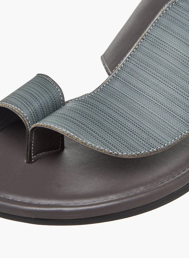 Al Waha Grey Men Toe Loop Detail Arabic Sandals Ramadan Collection for Men | Best Price UAE