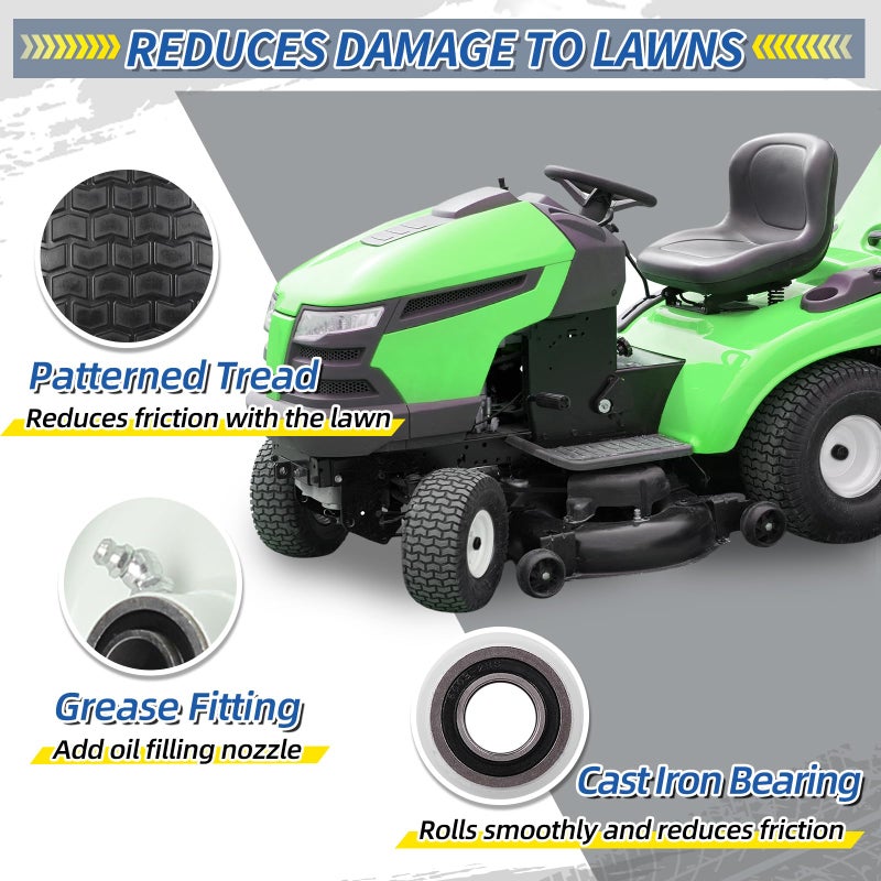 GICOOL 15x6.00-6 Flat Free Lawn Mower Tire and Wheel, 15x6-6nhs Riding Mowers Lawn Tire and Wheel with 3/4" Bearing, 3" Centered Hub, 2 Pack - Image 4