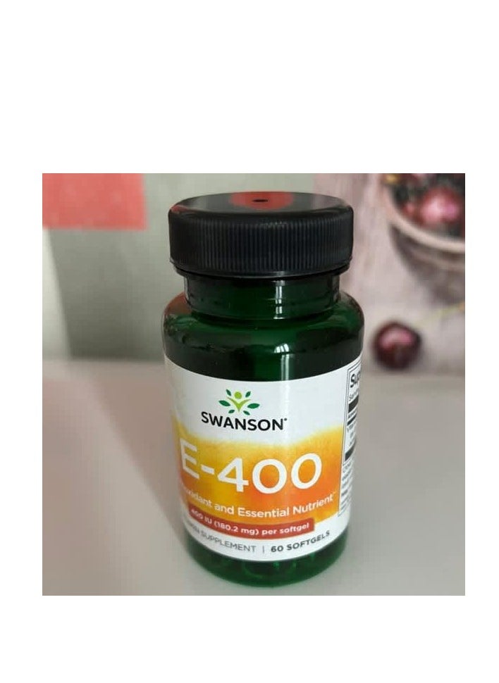 SWANSON - Vitamin E 180 mg (400 IU) 60 Softgels - Image 1