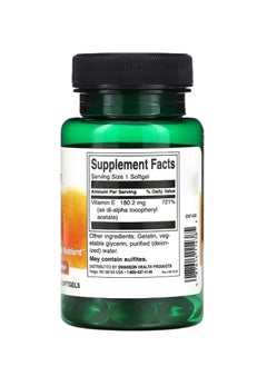 SWANSON Vitamin E 180 mg (400 IU) 60 Softgels  - Image 2