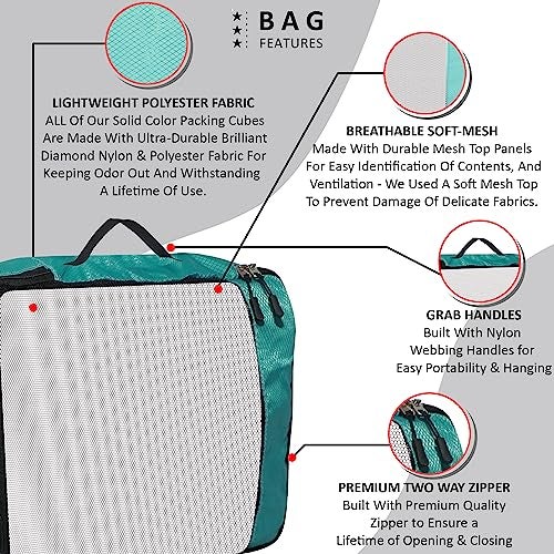 TRIP ON GO Packing Cubes Travel Organizer Travel Accessories Packing Bags For Luggage, Clothes, Makeup, Shoes, Undergarments, and Travel Essentials For Men And Women (Airport Blue, Large- Pack of 4) - Image 3