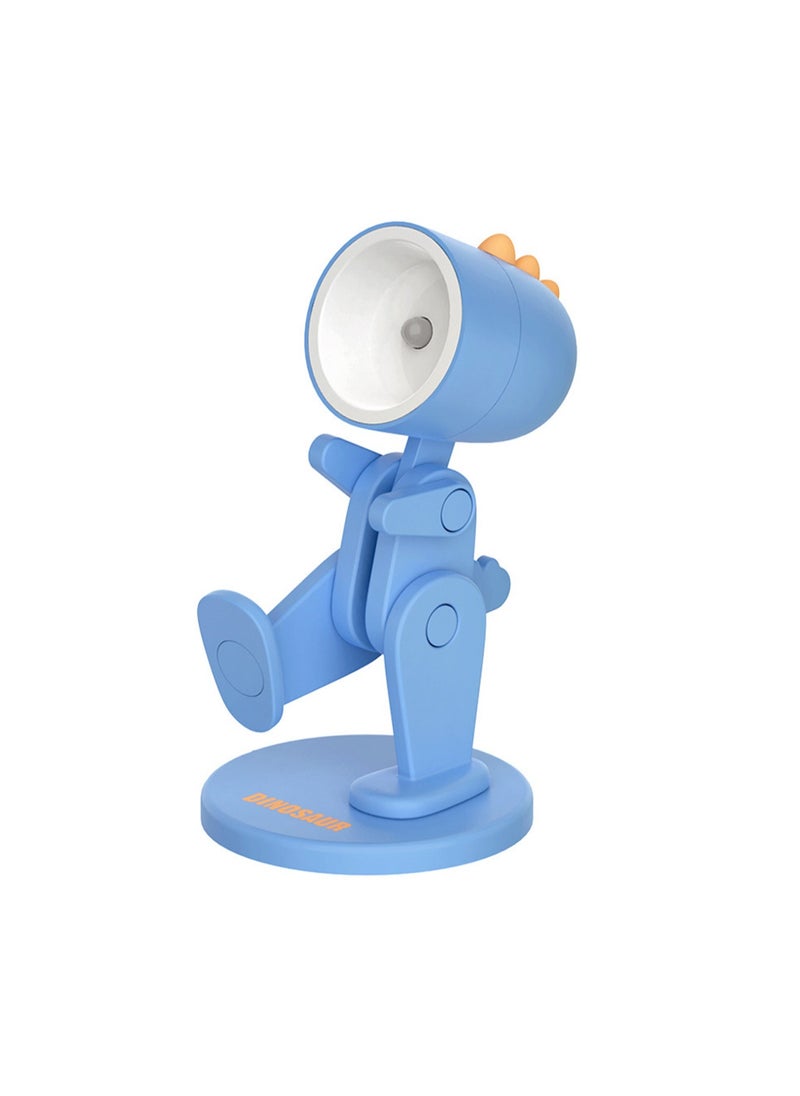 Generic - Macaron Mini Desk Lamp Creative DIY Night Light LED Cute Pet Desktop Cartoon Dinosaur Ornaments Ins Student Gift Creative Gift Ornaments (Magnetic Dragon-Blue) - Image 1