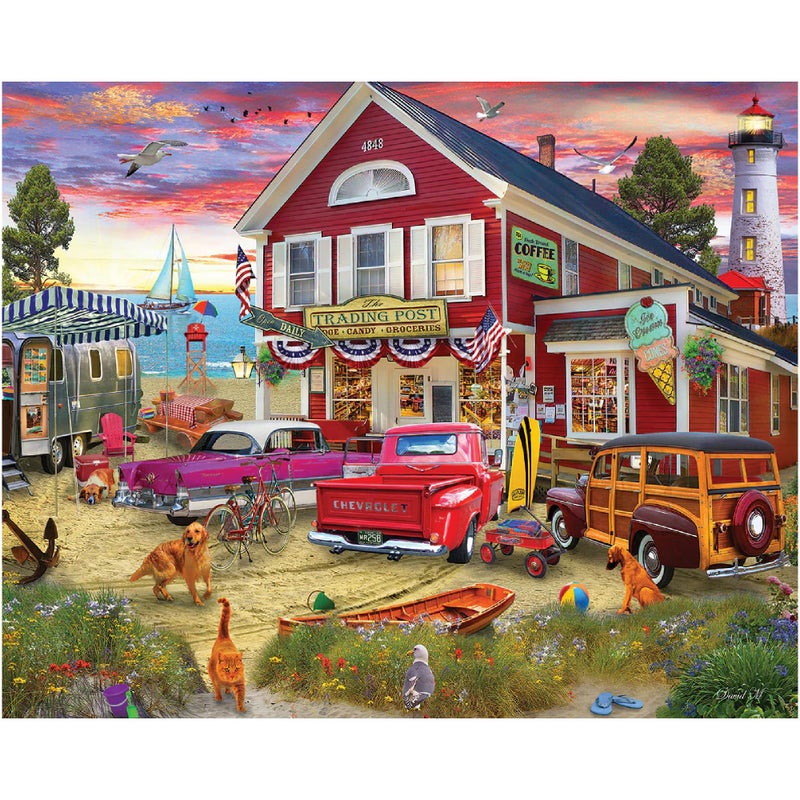 White Mountain 1000 Piece Jigsaw Puzzle Retro Coastal Storefront Puzzles with Large Pieces for Adults and Family 24x30 The Trading Post - Image 3