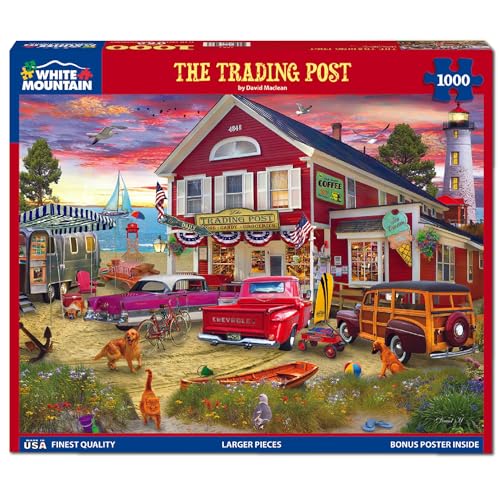 White Mountain 1000 Piece Jigsaw Puzzle Retro Coastal Storefront Puzzles with Large Pieces for Adults and Family 24x30 The Trading Post - Image 5