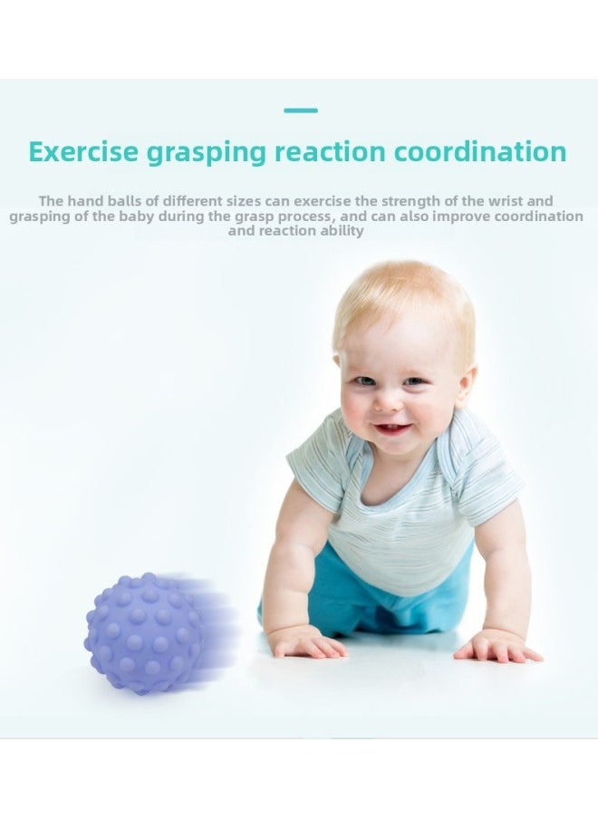 Generic Huang Er Baby Touch Hand Grab Ball Sound Baby Massage Ball Soft Ball Water Play Children's Bobo Ball Early Education Toy-Color:Soft Rubber Building Block Square X8  - Image 3