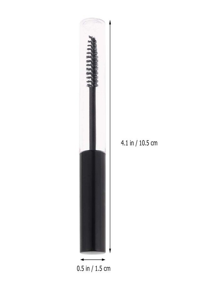 Gugzy 10ml Empty Plastic DIY Mascara Tube Eyelash Cream Wand Container Bottle Vials With Brush with Plugs | Funnels for Castor Oil | Eyelash Growth Makeup Containers (3 Pieces Black with Fennels) - Image 2