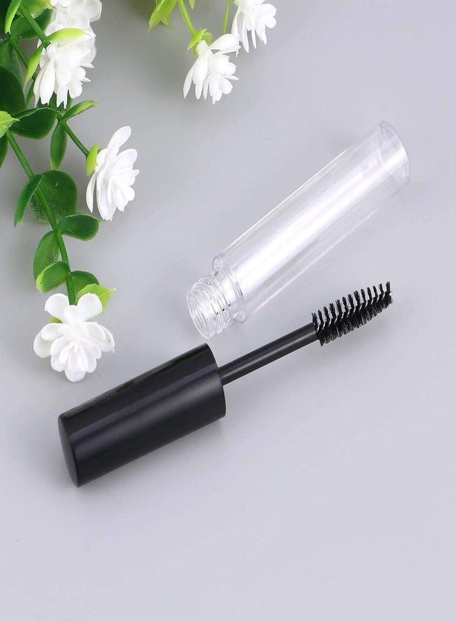 Gugzy 10ml Empty Plastic DIY Mascara Tube Eyelash Cream Wand Container Bottle Vials With Brush with Plugs | Funnels for Castor Oil | Eyelash Growth Makeup Containers (3 Pieces Black with Fennels) - Image 5