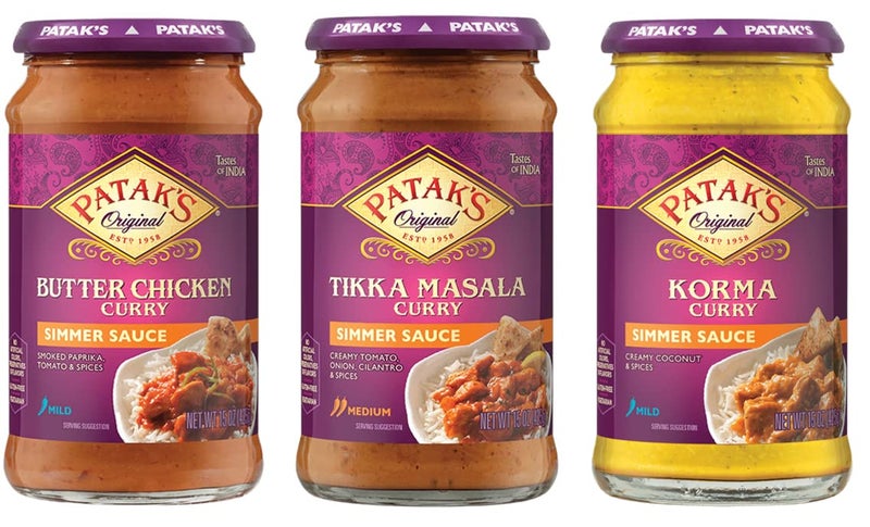 Pataks Simmer Sauce Variety Pack 1 Butter Chicken 1 Tikka Masala 1 Korma No Artificial Flavors GlutenFree Vegetarian 15 Ounce Pack of 3