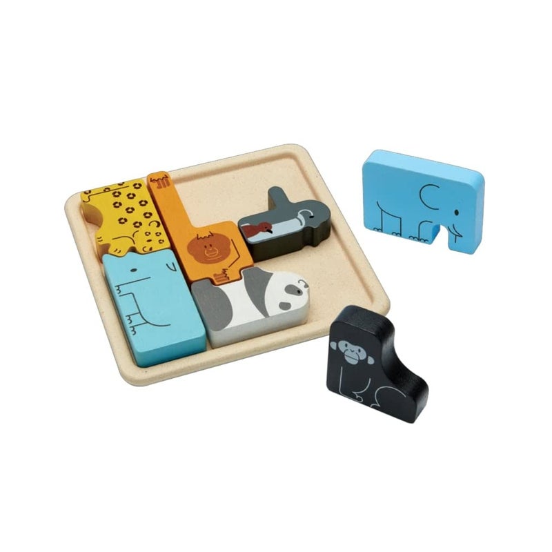 PlanToysÂ® Animal Puzzle Game Wooden Educational Toy for Kids Ages 3+ | Montessori Logic & Matching Game That Builds Problem-Solving, Coordination & Cognitive Skills | Eco-Friendly Learning Toy - Image 1