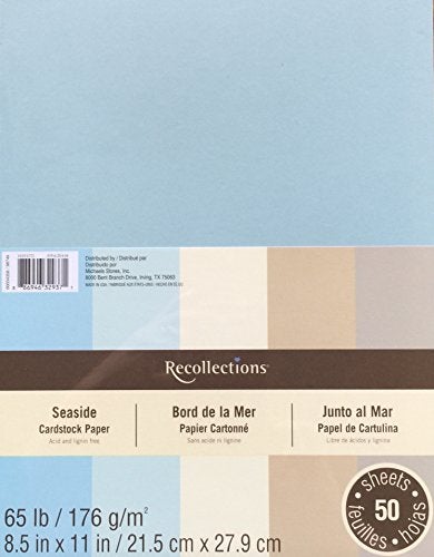 Recollections Cardstock Paper, Seaside Colors 8 1/2 x 11 (50) - Image 1