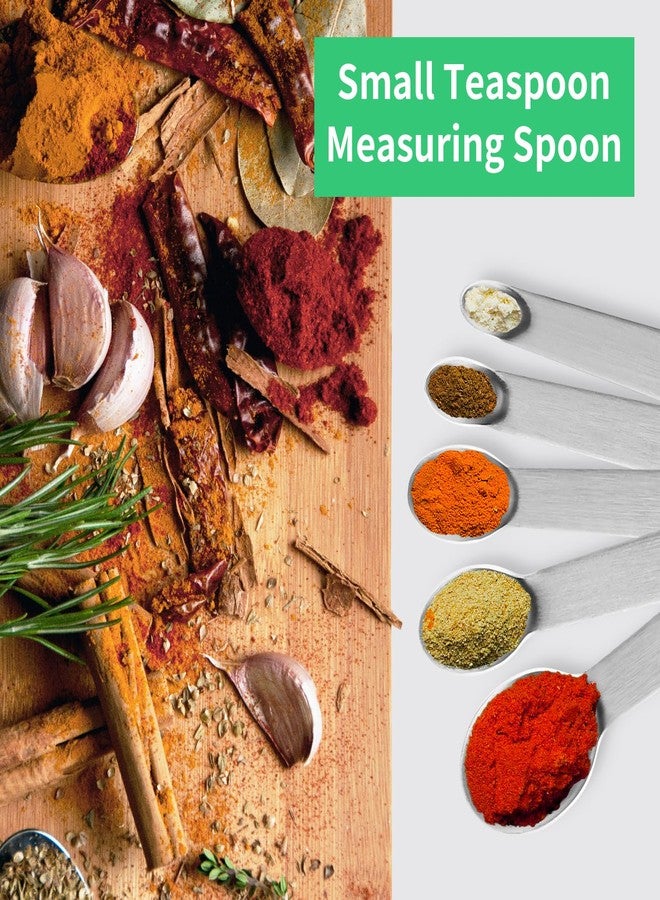 Cuttte 5PCS Small Measuring Spoons Set - Cuttte Stainless Steel Tiny Measuring Spoons for Cooking Baking, 1/4 1/8 1/16 1/32 1/64 tsp, Teaspoon Minispoon for Powders, Spices - Image 3