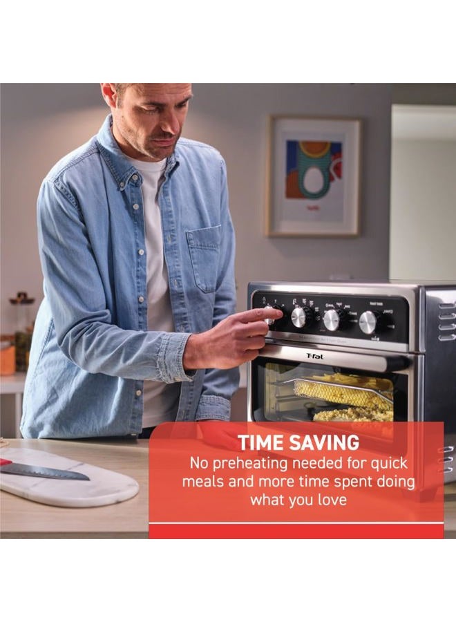 T-fal Tefal 9 in 1 Toaster Oven Air Fryer Combo Stainless Steel Convection Countertop Oven, Fast Heatup, 7 Pound Chicken Capacity, Extra Crispy Results, Toast, Bake, Air Fry, Reheat, Broil - Image 5
