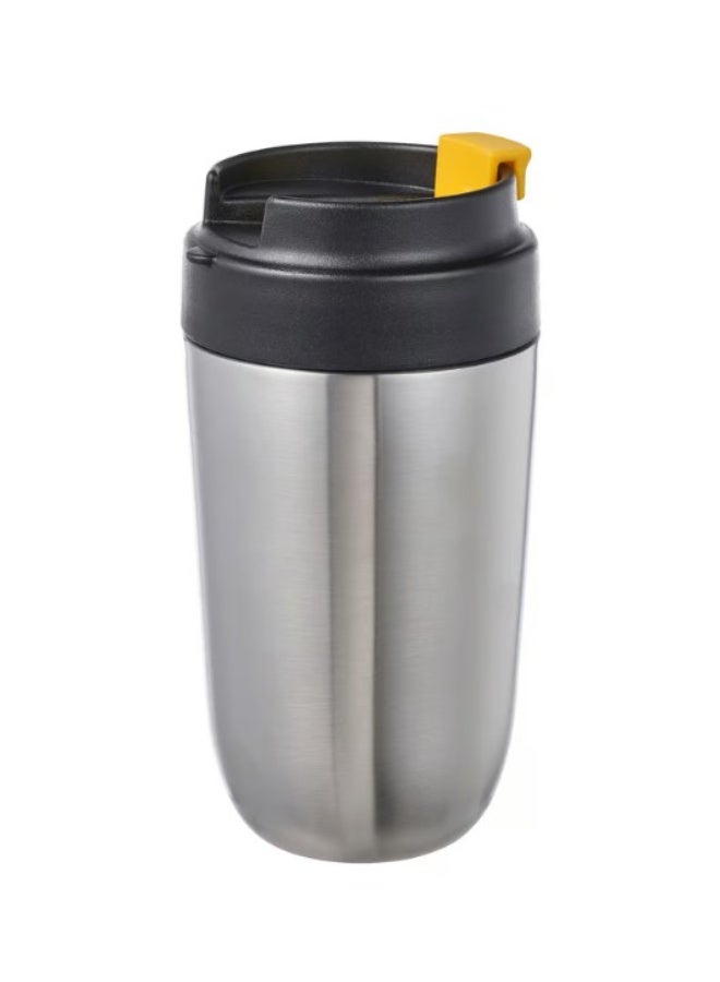 Insulated travel mug, stainless steel/black, 35 cl - Image 1