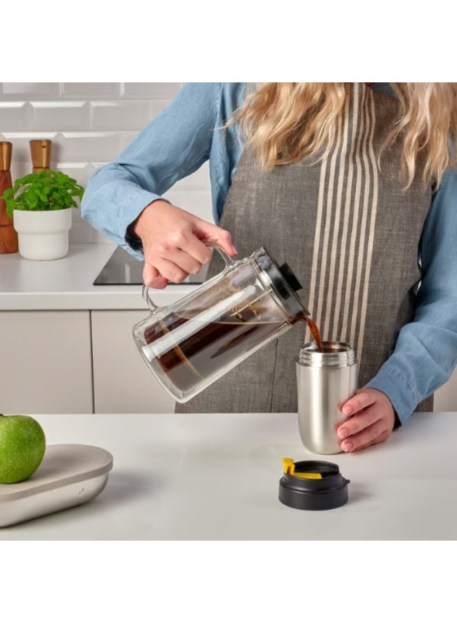 Insulated travel mug, stainless steel/black, 35 cl - Image 3