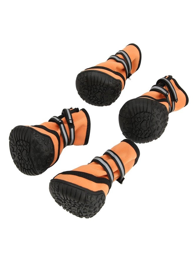 VINGVO Dog Boots, Orange, M, Reflective, Anti-Slip, Adjustable Straps, Large Dog, Outdoor Protection - Image 5