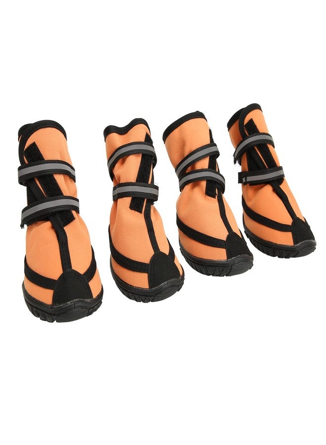 VINGVO Dog Boots, Orange, M, Reflective, Anti-Slip, Adjustable Straps, Large Dog, Outdoor Protection - Image 1