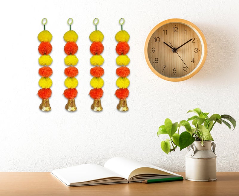 True Decor 12 Inches Marigold Garlands Decoration Genda Phool for Decoration Torans for Entrance Pack of 6 - Image 4