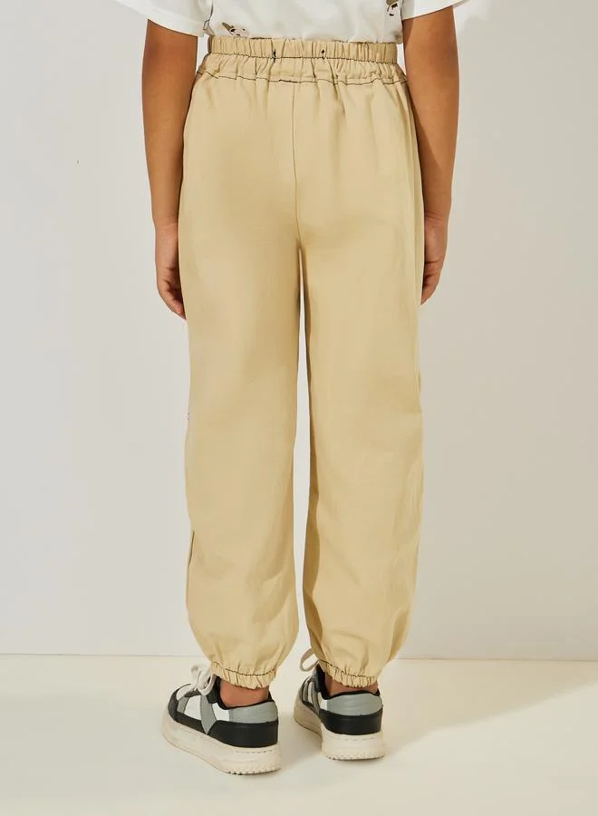 Styli Solid Jogger with Thread Detail Pattern