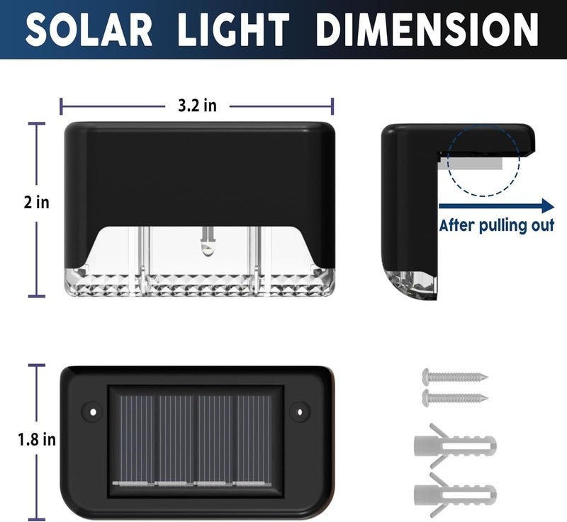 TECH LOGO ELECTRONICS Outdoor Living Solar Deck Lights Outdoor, Solar Step LED Waterproof Lighting for Outdoor Deck, Patio, Driveway (Warm White) (20) - Image 5