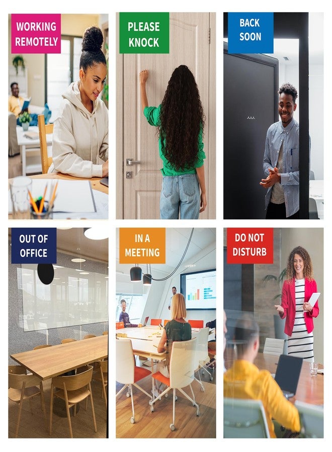 EliteSign Office Door Signs 6 Options Do Not Disturb, Please Knock, In A Meeting, Out Of Office, Working Remotely Back Soon Privacy Office Slider Sign For Meeting & Conference Room Black - Image 5