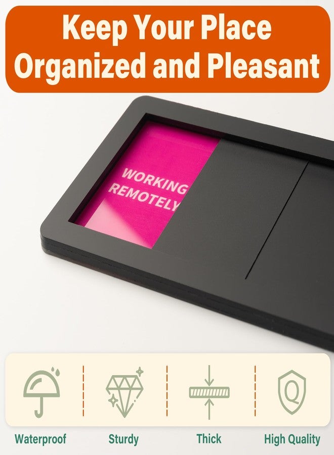 EliteSign Office Door Signs 6 Options Do Not Disturb, Please Knock, In A Meeting, Out Of Office, Working Remotely Back Soon Privacy Office Slider Sign For Meeting & Conference Room Black - Image 2